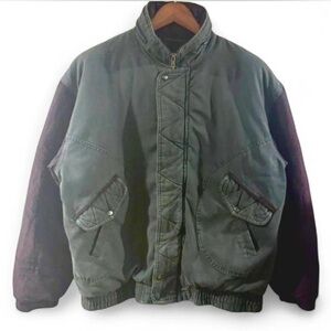 VTG Men's North Bay World-Travel Fleece-Lined Bomber Jacket Size Medium